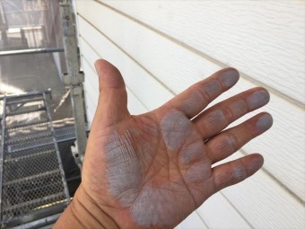 岡山市北区 外壁塗装 チョーキング