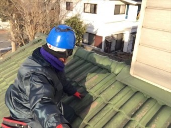 玉野市 瓦屋根吹き替え工事 屋根点検