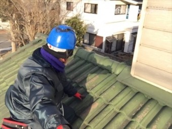 玉野市 瓦屋根吹き替え工事 屋根点検
