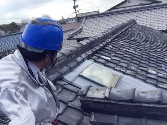 岡山市北区 瓦屋根点検