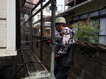 岡山市北区 外壁塗装 高圧洗浄