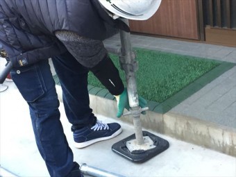岡山市北区 屋根瓦葺き替え工事 養生足場