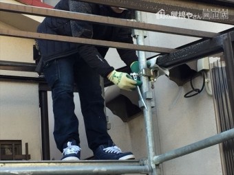岡山市北区 屋根瓦葺き替え工事 養生足場