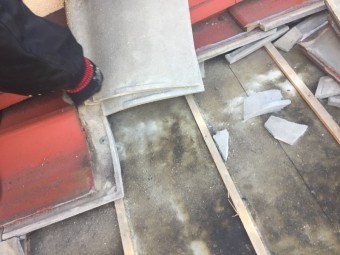岡山市北区 瓦屋根葺き替え工事 瓦徹底