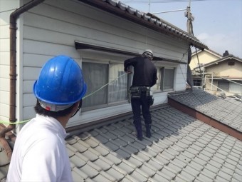岡山市北区 外壁塗装 サッシ廻り養生 確認