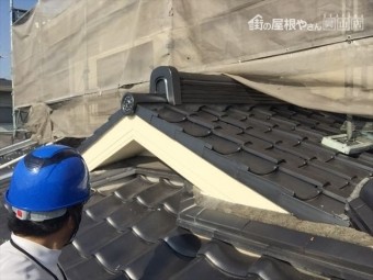 岡山市南区 屋根瓦修理 漆喰入れ替え工事