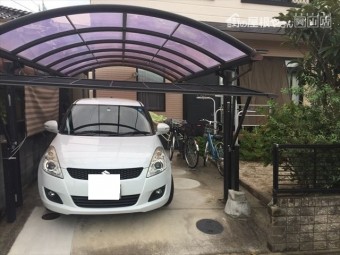 岡山市中区でカーポートの屋根取り換え
