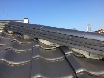 岡山市南区 屋根補修工事 漆喰欠落