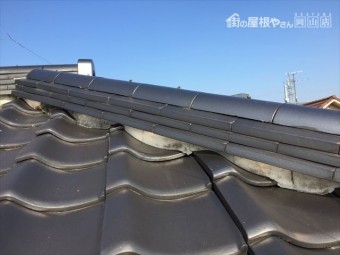 岡山市南区 屋根補修工事 漆喰欠落