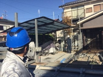 岡山市北区 瓦屋根葺き替え工事 養生足場の解体