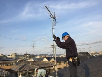 岡山市北区 アンテナ設置