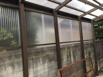 玉野市でポリカナミイタ工事