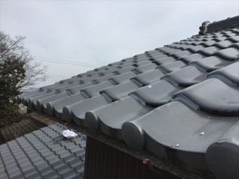 岡山市南区 瓦屋補修工事2階の瓦ズレ止め
