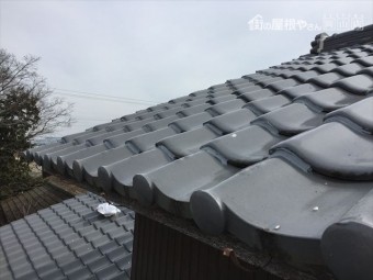 岡山市南区 瓦屋補修工事2階の瓦ズレ止め