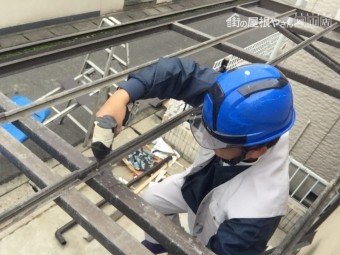 岡山市北区 カーポートの部材復旧