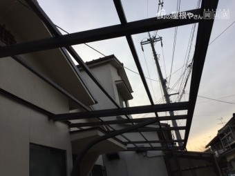 岡山市北区 カーポートの部材復旧