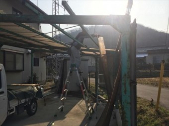 岡山市東区カーポート波板工事