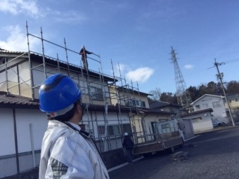 津山市 養生足場解体確認