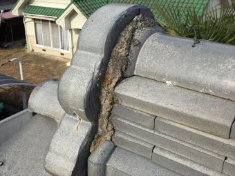 備前市 屋根点検 瓦ズレ