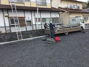 津山市 足場積み込み