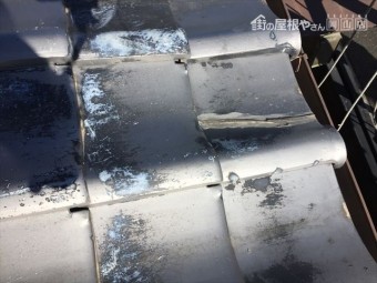 岡山市北区 割れ瓦コーキング