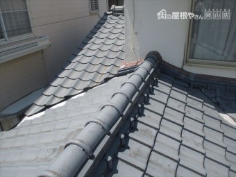 岡山市南区 屋根工事 雨漏り修理 セメント瓦の点検
