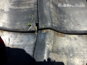 吉備中央町軒瓦欠落 瓦ずれ
