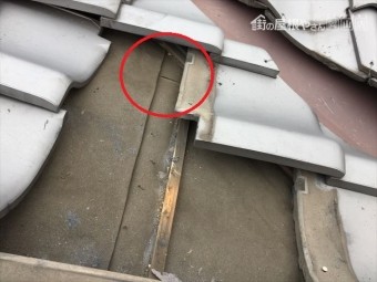 岡山市北区で雨漏り修理点検 雨漏り跡
