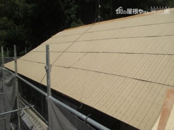 岡山県久米南町 屋根工事 雨漏り修理 防水シート張り