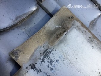 岡山市北区 雨漏り修理 瓦に土ぼこりが