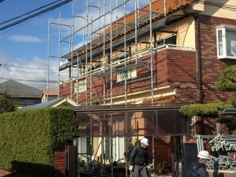 岡山南区 屋根工事 屋根足場設置