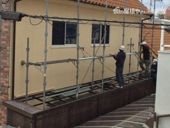 岡山市南区 屋根工事 足場解体