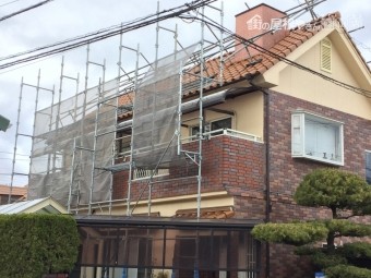 岡山市南区 屋根工事 棟積み直し工事 足場解体