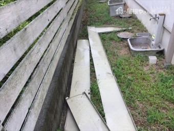 岡山市南区で台風で板金が飛んだ