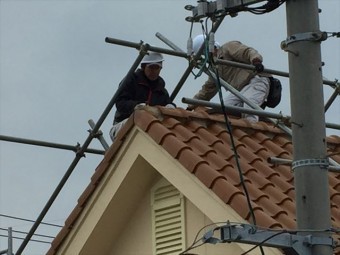 岡山市南区 屋根瓦修理 棟解体組み立て 棟解体