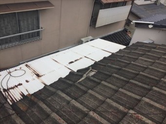 岡山市北区 屋根リフォーム セメント瓦 瓦の劣化