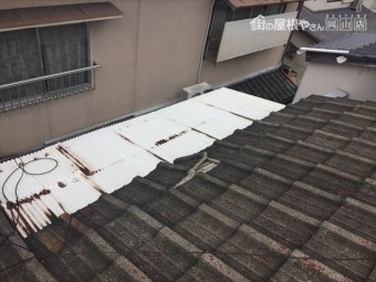 岡山市北区 屋根リフォーム セメント瓦 瓦の劣化