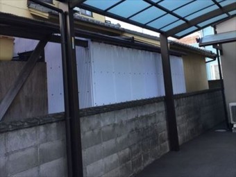 岡山市南区 雨漏り修理 ポリカ張り替え