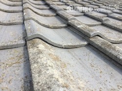 倉敷市 屋根修理点検下地が下がり瓦に隙間