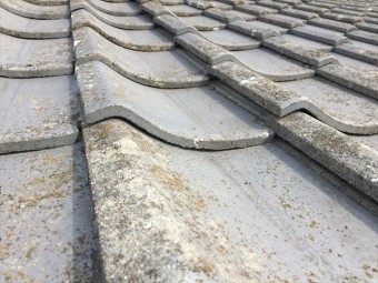 倉敷市 屋根修理点検下地が下がり瓦に隙間