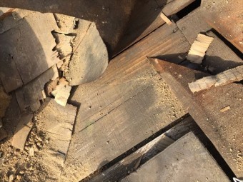 岡山市北区 雨漏り修理 谷板金取り替え工事