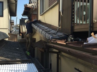 玉野市でセキスイかわらUの補修工事