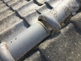 岡山市中区 雨漏り修理 瓦のズレ
