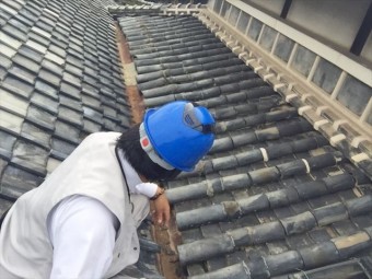 岡山市東区で雨漏り修理 点検中