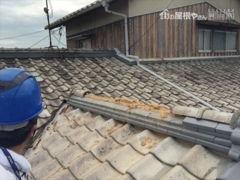 岡山市南区 棟の崩れ