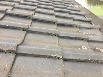 岡山市南区 雨漏り修理 瓦の浮き