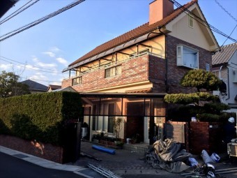 岡山市南区 屋根工事 棟積み直し工事 足場解体