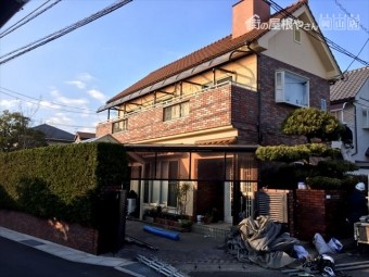 岡山市南区 屋根工事 棟積み直し工事 足場解体
