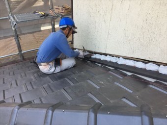 岡山市南区 瓦際の熨斗施工