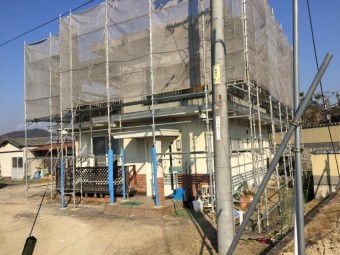 岡山市北区 ネットを張り完成です。